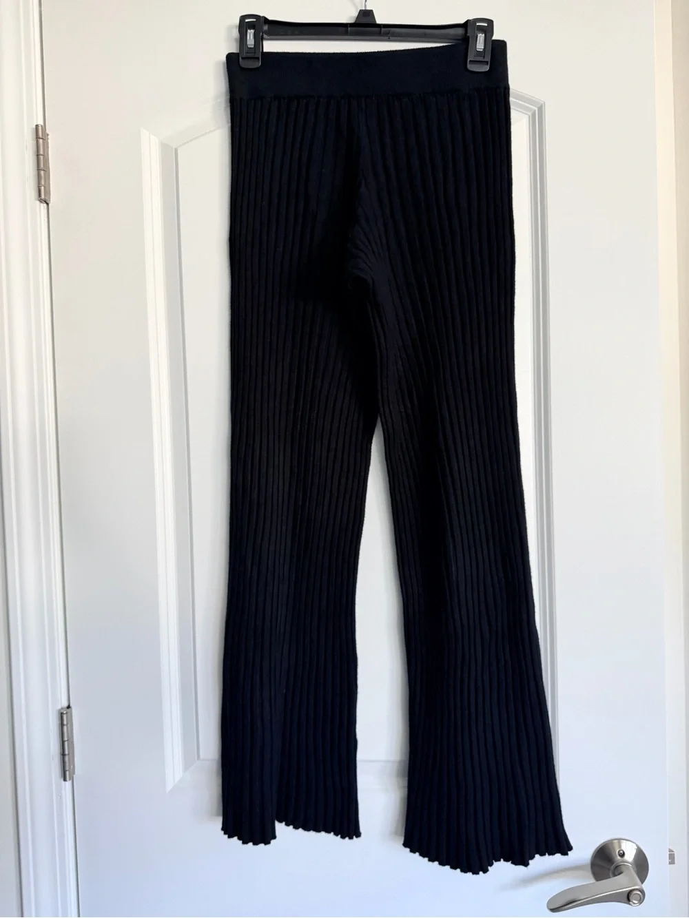 Milano - Women’s Ribbed Knit Black Pants